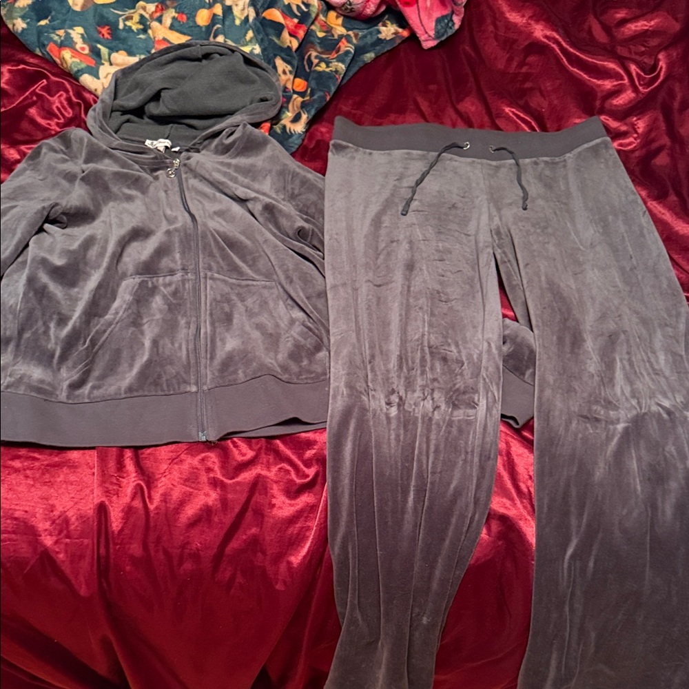 Juicy Couture Charcoal Velour Tracksuit